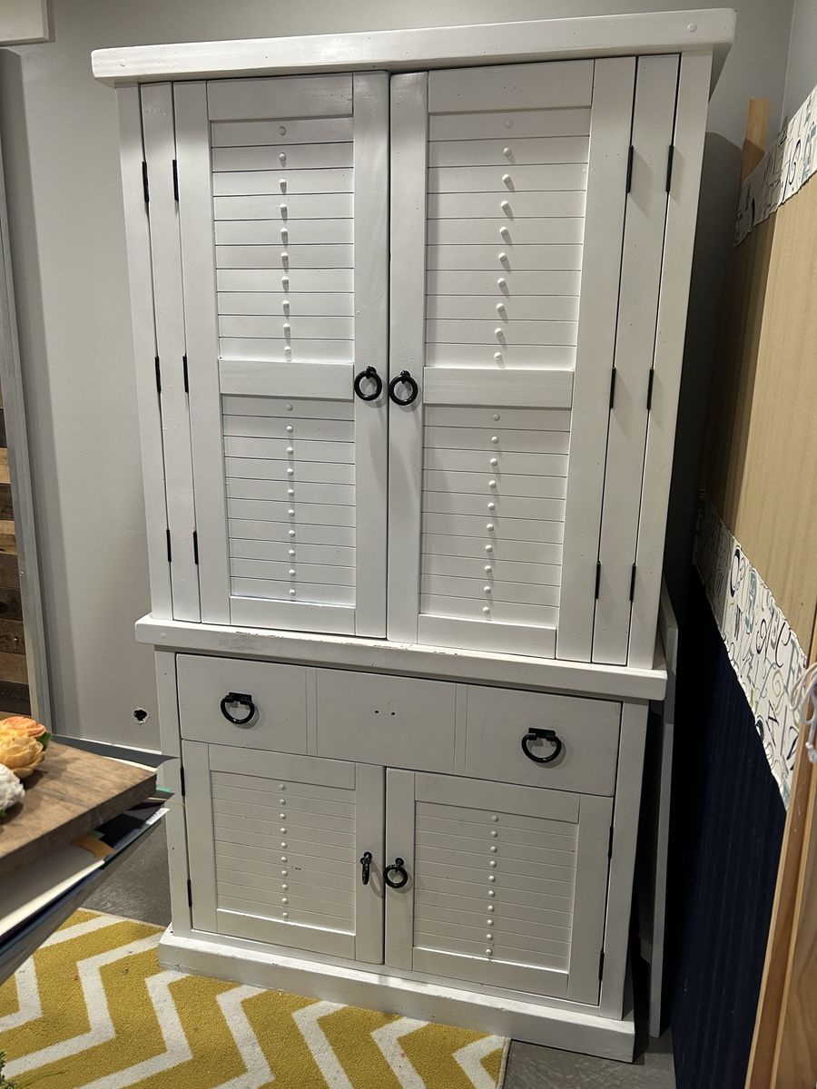 White Armoire Hutch