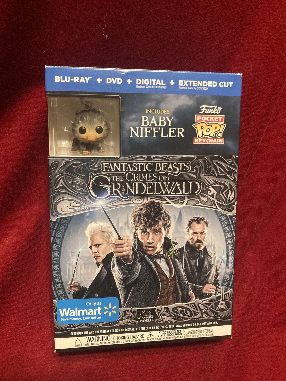 Fantastic Beasts The Crimes Of Grindlewald Blu Ray DVD Extended Cut Bonus Baby Niffler Keychain