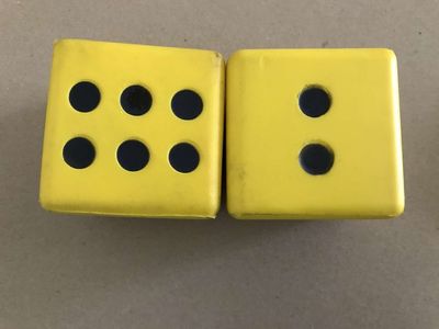 Foam Set of 2 Dice 3” Square, Great for Yard Games