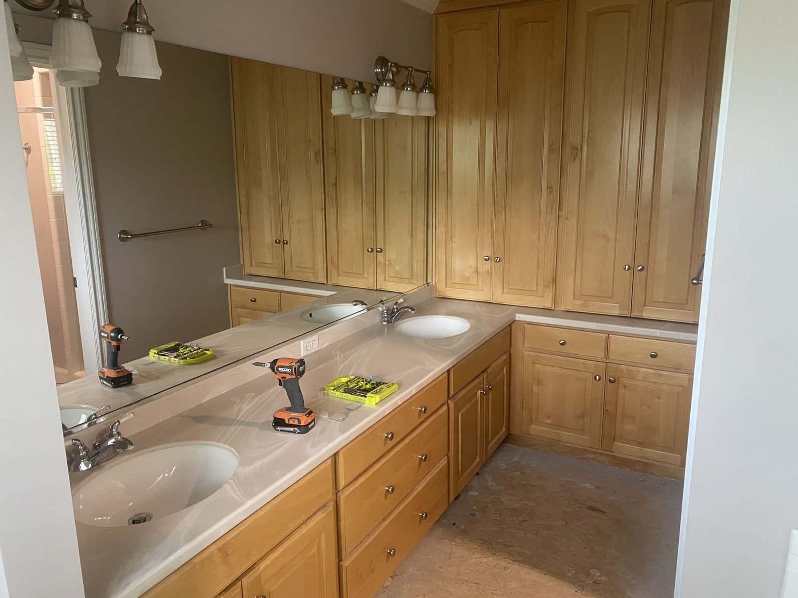 Free cabinets, toilets, stair railing