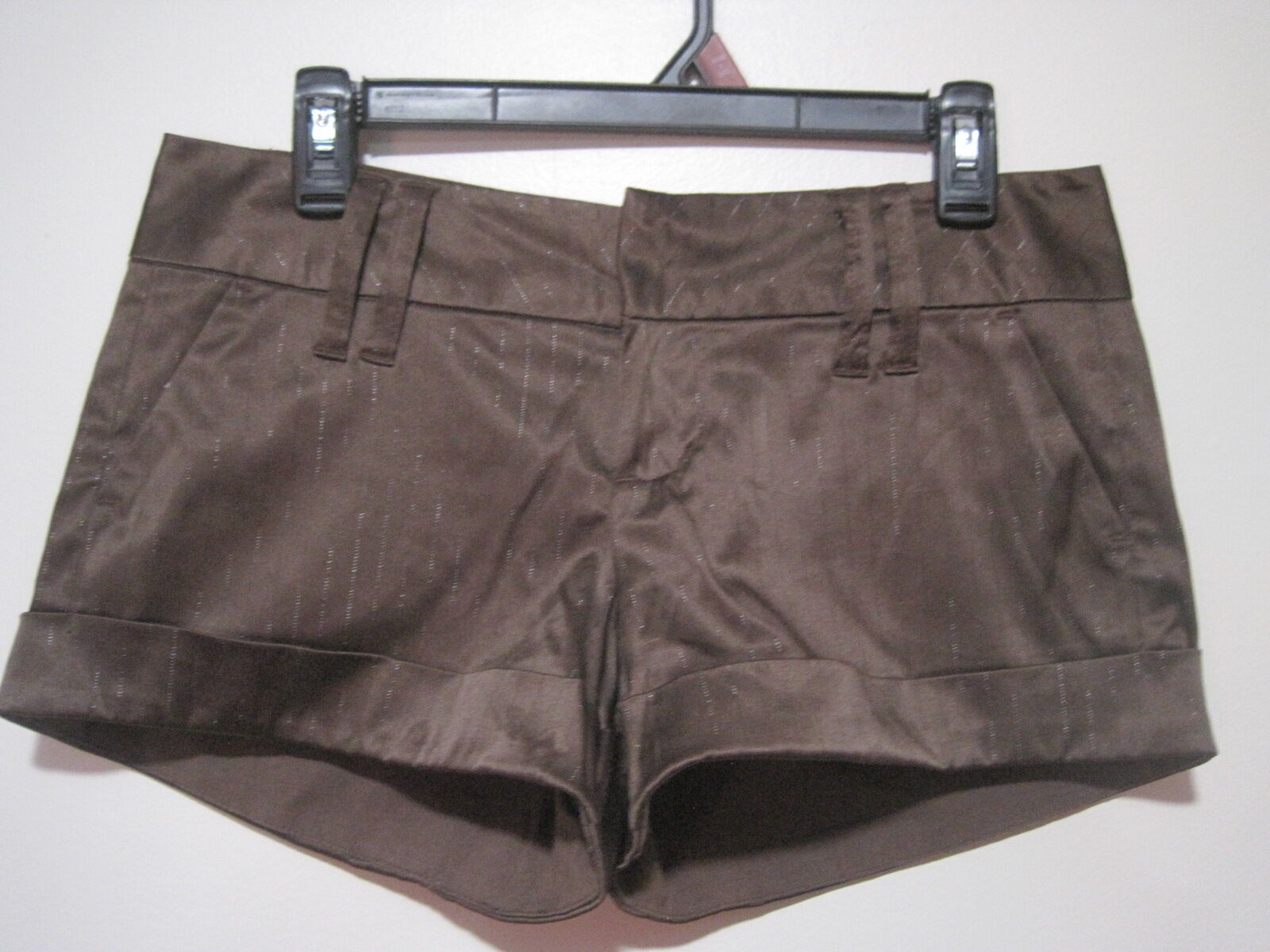 Charlotte Russe Women's Brown Hot Pants Shorts Cuffed Y2K Cottage Core Size 9
