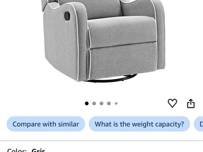 Angel Line Rebecca Upholstered Swivel Glider Recliner - Gray Linen