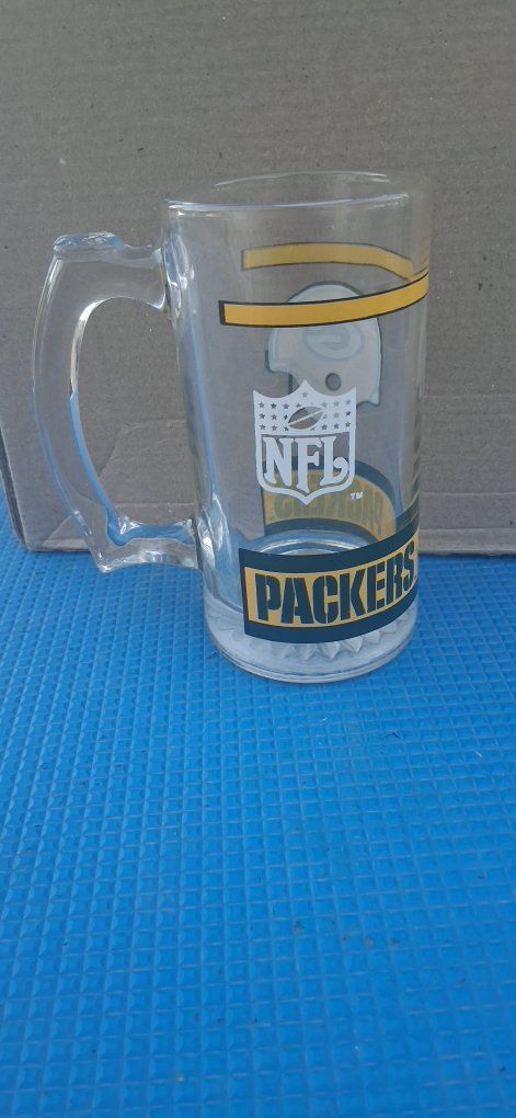 NFL Green Bay Packers Glass Beer Mug - Clear with Team Logo