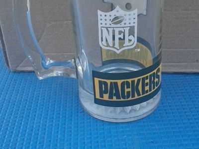 NFL Green Bay Packers Glass Beer Mug - Clear with Team Logo