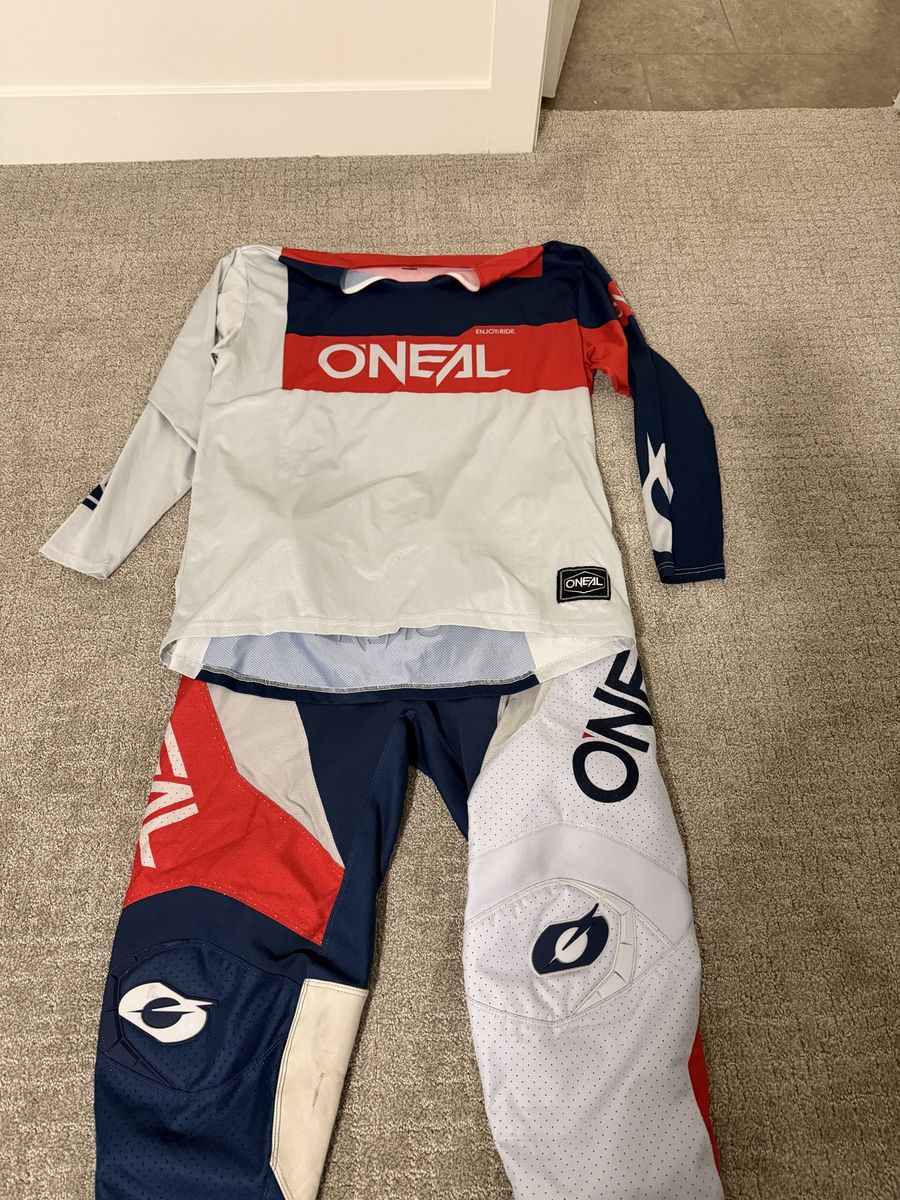 O'Neal Motocross Jersey and Pants Set Red White Blue Used