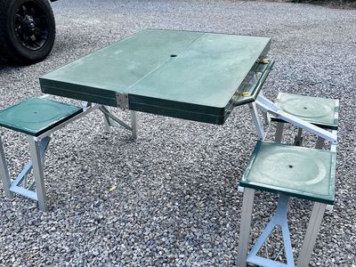 Coleman Portable Green Folding Picnic Table with 4 Seats, Compact Camping Table