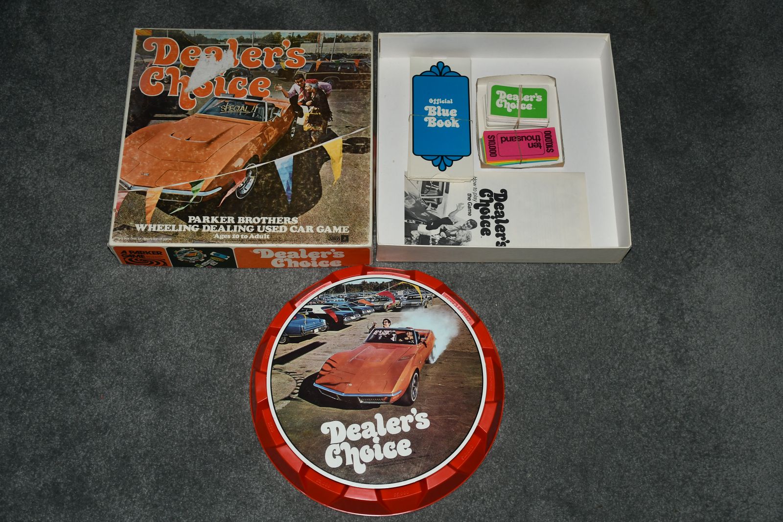 Dealer's Choice 1972 Corvette Board Game.  Complete with wear on the box.