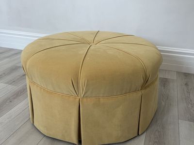 Butter Yellow Velvet Rolling Ottoman