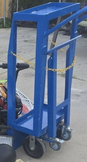 Heavy Duty Blue Steel Gas Cylinder Cart