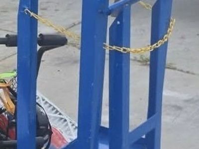 Heavy Duty Blue Steel Gas Cylinder Cart