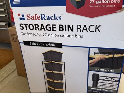 (4) SafeRacks Storage Bin Rack - New In Box