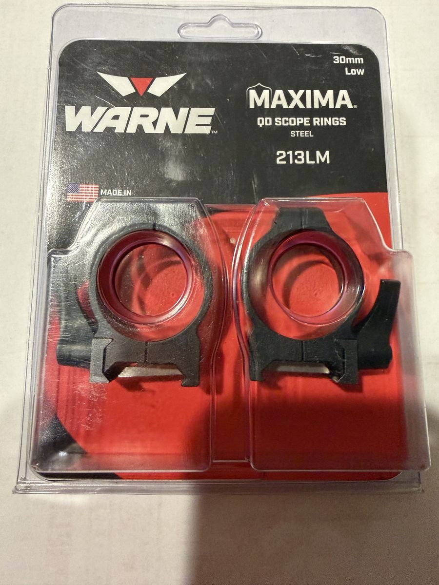 Warne Maxima QD 213LM 30mm Low Scope Rings