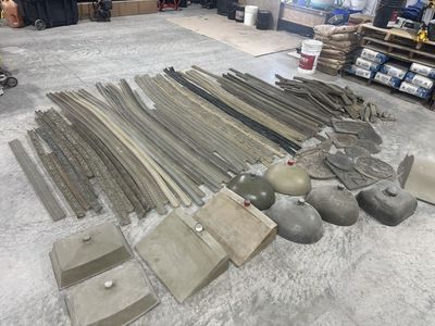 Precast concrete countertop rubber molds