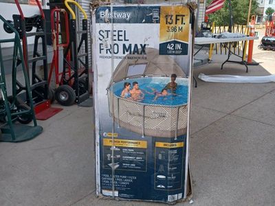 Bestway Steel Pro MAX 13 ft x 42 in Above Ground Pool Set with Pump, Ladder, Cover & Canopy