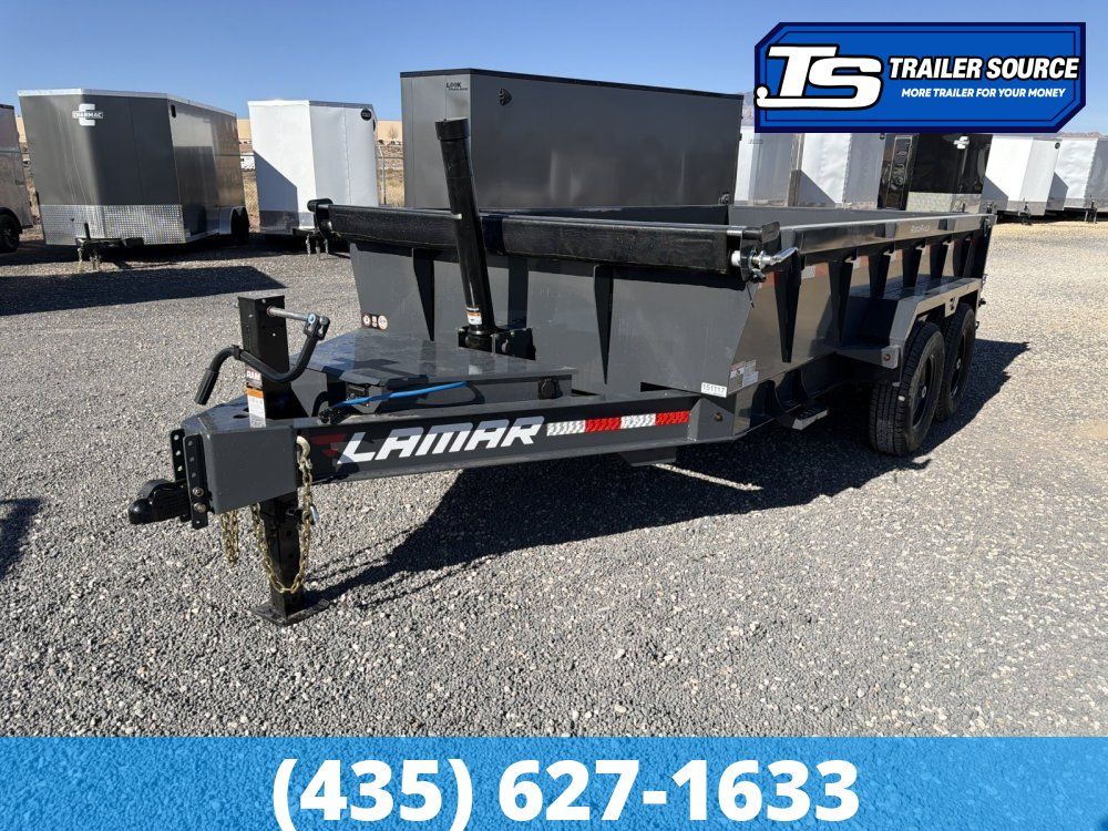 7x14 Lamar DT Dump Trailer - 24" Sides - 14K GVWR - 7 Gauge Floor, Telescopic