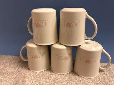 Corningware Corelle Forever Yours Mugs-Set of 5