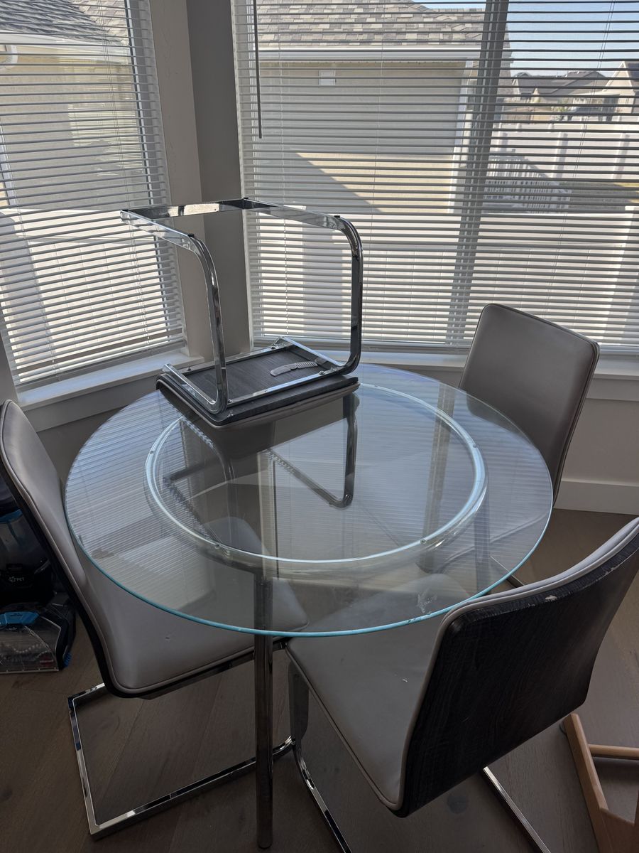 Glass table & chairs