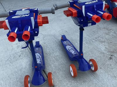 NERF Battle Racer Ride-On Go-Kart Scooter - 2-Pack Blue & Orange Outdoor Toy for Kids