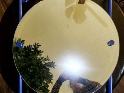 New. Blue Brass Frameless Circle Mirror 22"x22"