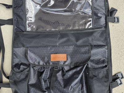 Smartelf Black Car Seat Organizer with Tablet Holder and Multiple Pockets