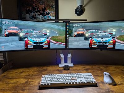 Pair of Viotek 34-Inch Curved Ultrawide Gaming Monitors — Samsung LED Panels — With Individual Stands 75 ea or 100 both