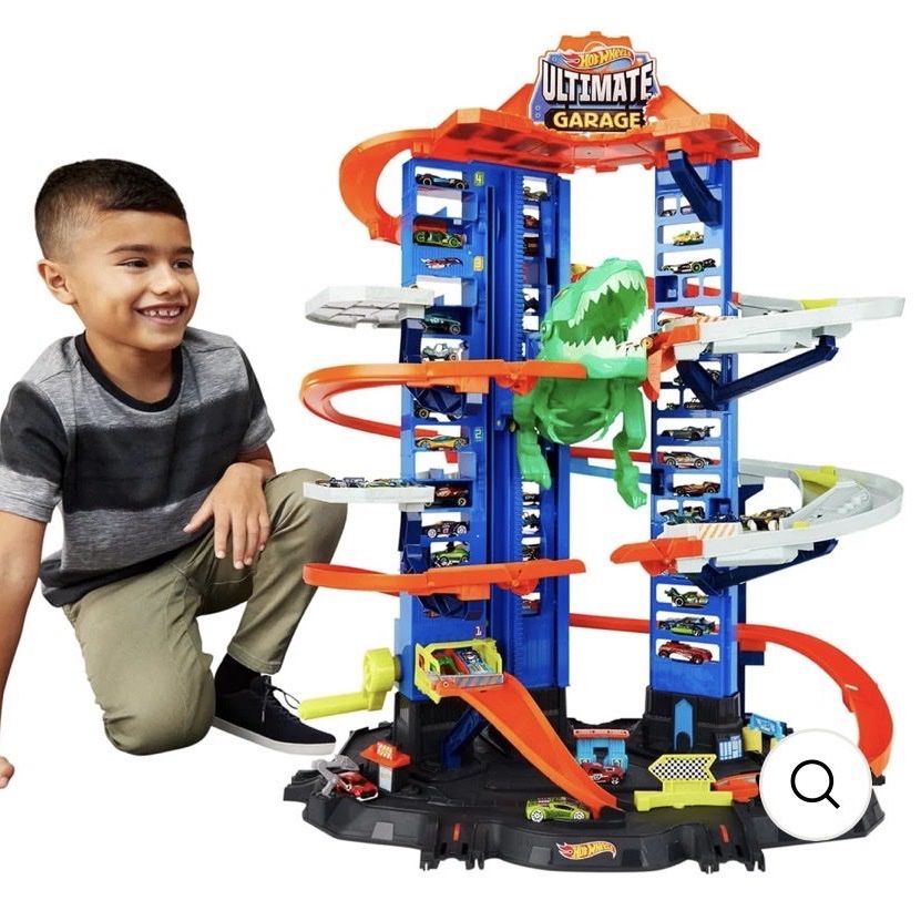 Hot Wheels Ultimate Garage Multi-Level Racing & Storage Playset with T-Rex