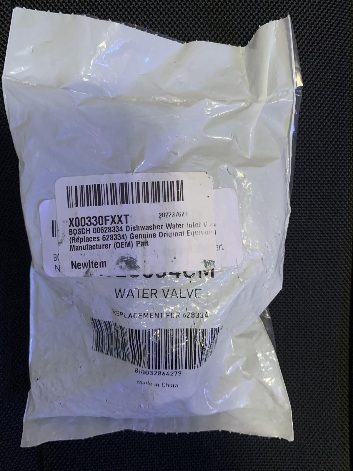 Dishwasher Water Inlet Valve