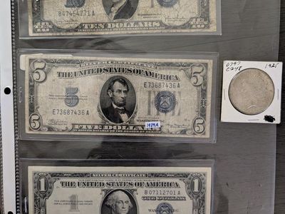 1925 Silver $1 coin and Silver Certificates