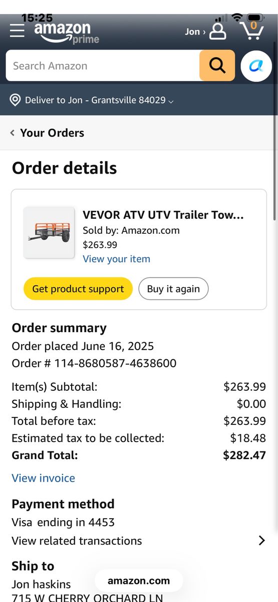 VEVOR ATV UTV Tow Behind Dump Cart Trailer - 1500 lbs Capacity 15 Cu Ft