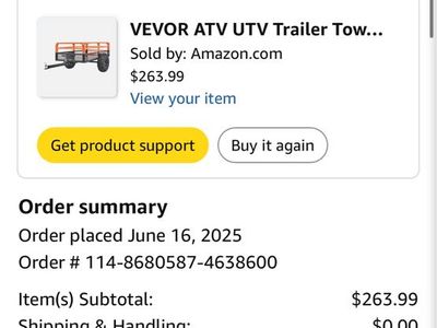 VEVOR ATV UTV Tow Behind Dump Cart Trailer - 1500 lbs Capacity 15 Cu Ft