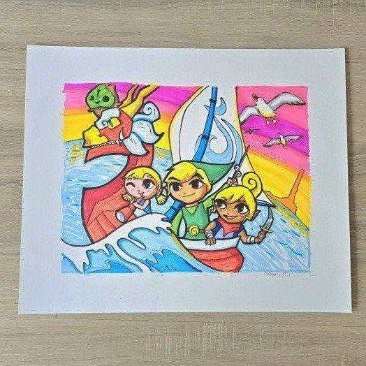 Handmade Legend of Zelda: The Wind Waker Marker Drawing