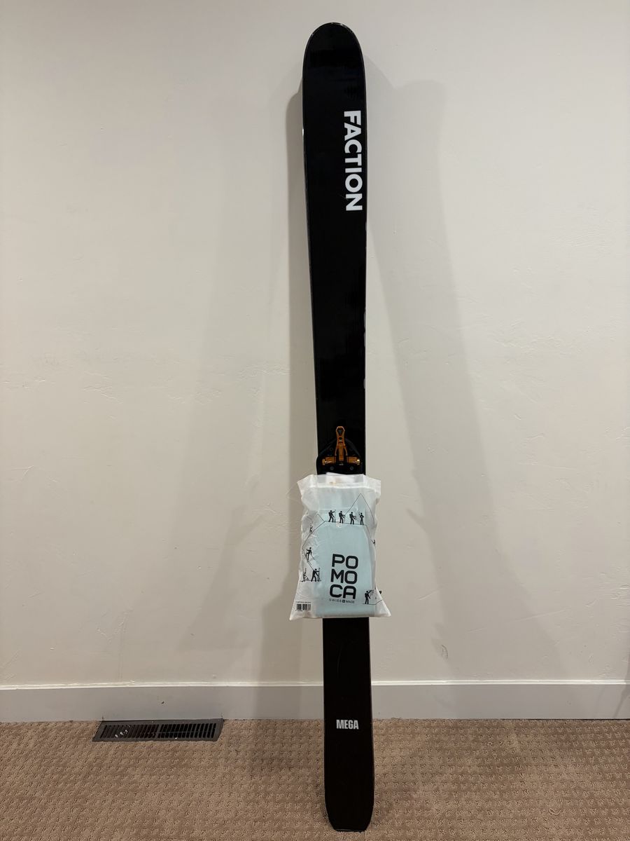 Faction La Machine Mega Skis with ATK FR15 Bindings and Pomoca Skins
