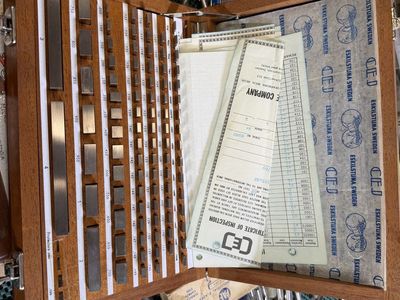 Vintage CEJ Gage Company C.E. Johansson Gage Block Set E1-88 Grade A+ Fitted Wood Case