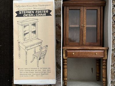 Vintage Stephen Foster Cherrywood Desk for a Dollhouse-Miniature