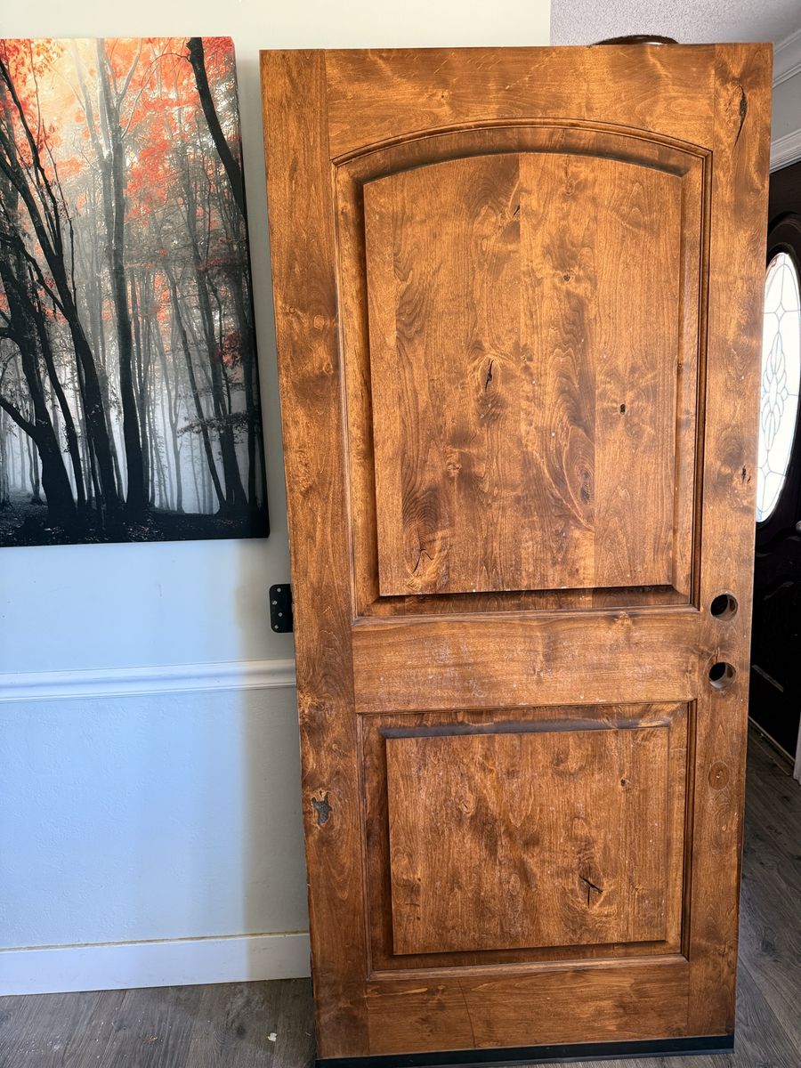 Wooden Exterior Door - Solid Knotty Alder Wood 35 5/8 x 79 1/4