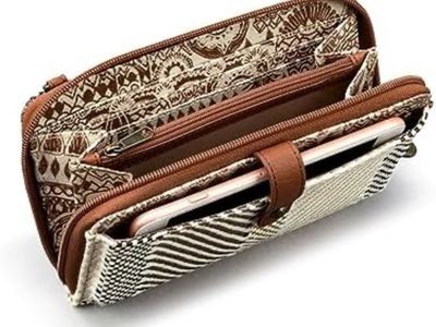 Sakroots Woven Wristlet Wallet Neutral Chevron Striped Purse