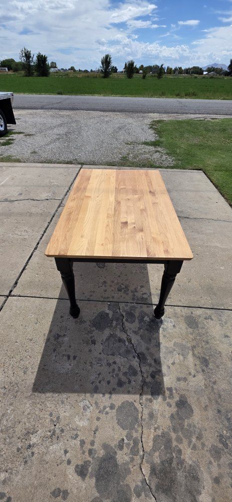 Solid wood farmhouse table