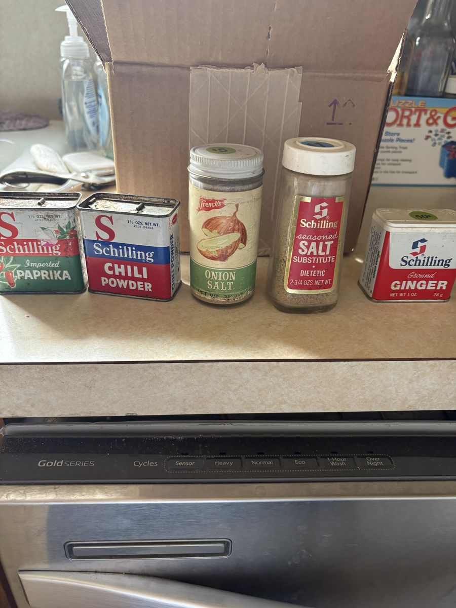 Various vintage containers