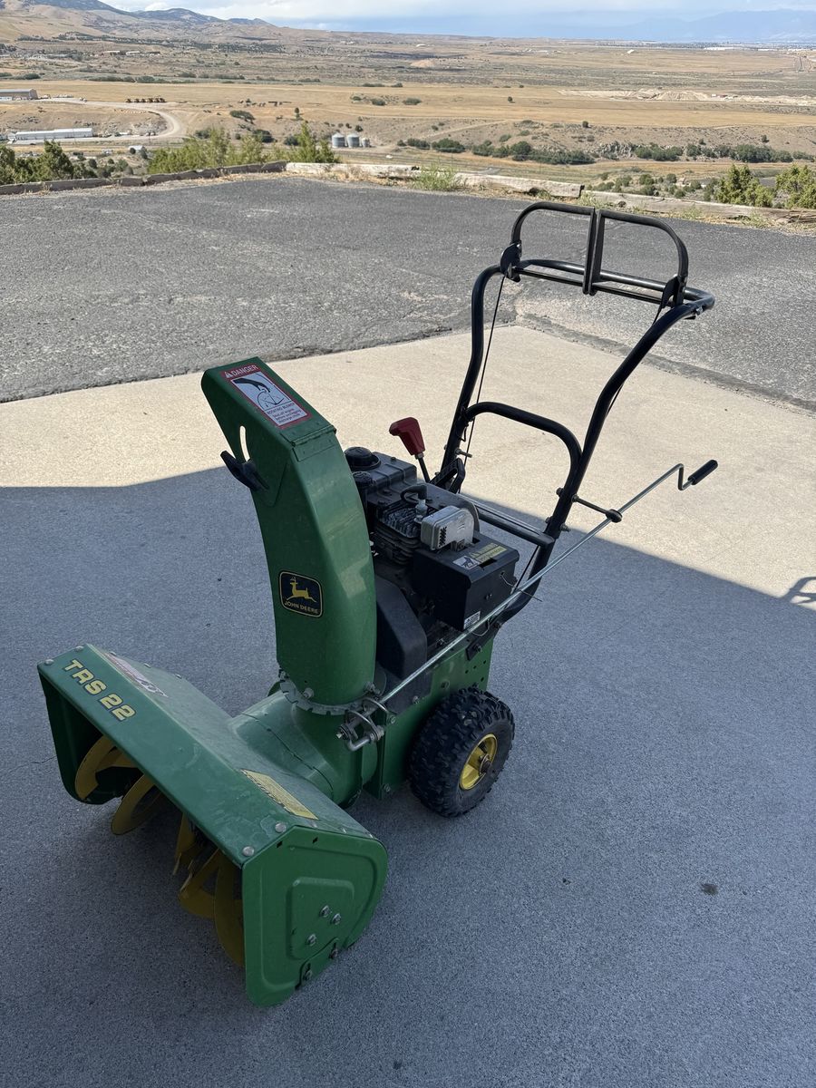John Deere TRS22 Snow Blower - Green, 22-inch Clearing Width, Gas-Powered Snow Thrower
