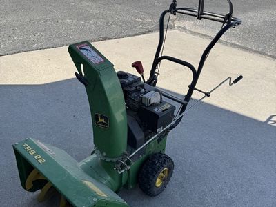 John Deere TRS22 Snow Blower - Green, 22-inch Clearing Width, Gas-Powered Snow Thrower
