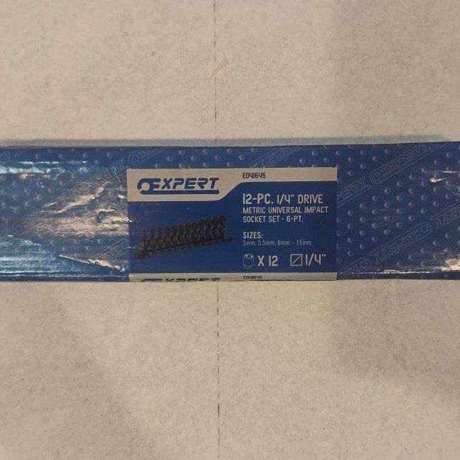 EXPERT 12 Pc 1/4" Drive Metric 6 Pt Impact Socket Set