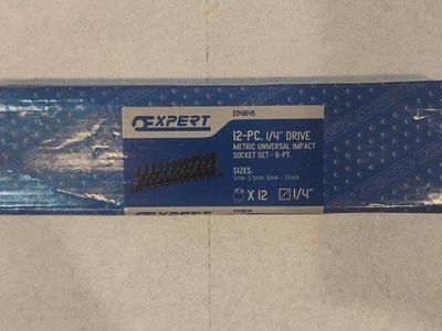 EXPERT 12 Pc 1/4" Drive Metric 6 Pt Impact Socket Set