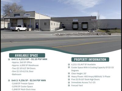 INDUSTRIAL SPACE & COOLER/FREEZER FOR LEASE