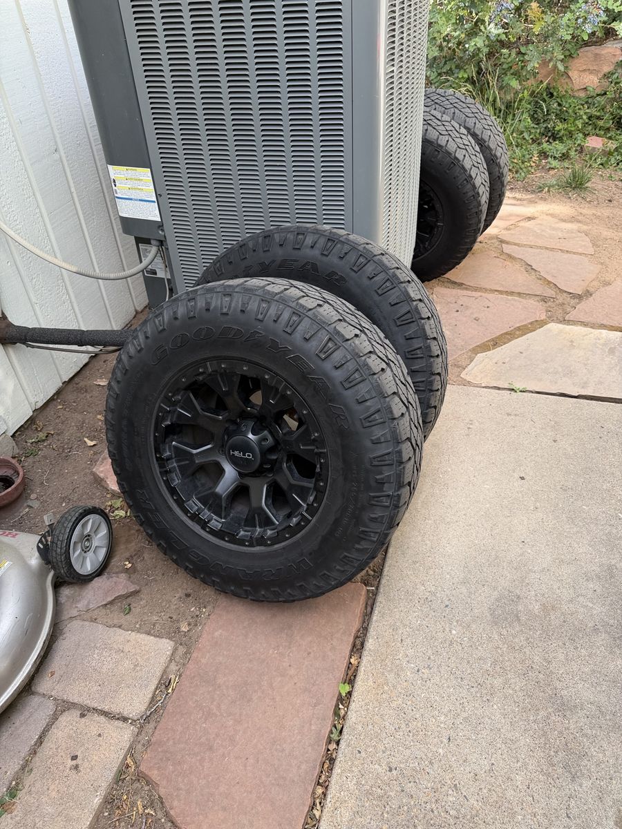 Helo Wheels w/ Goodyear Wrangler Duratrac Tires (Set of 4)
