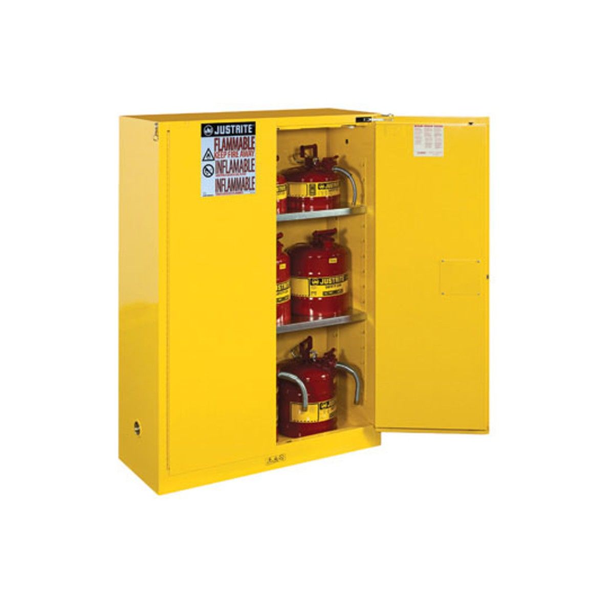 JUSTRITE Sure-Grip EX Flammable Liquid Storage Cabinet 45 Gal Capacity 65"x43.5"x18" 894520 (AS-IS)