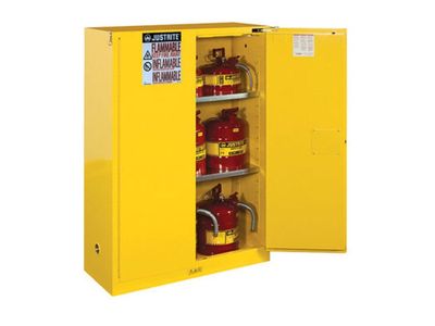 JUSTRITE Sure-Grip EX Flammable Liquid Storage Cabinet 45 Gal Capacity 65"x43.5"x18" 894520 (AS-IS)