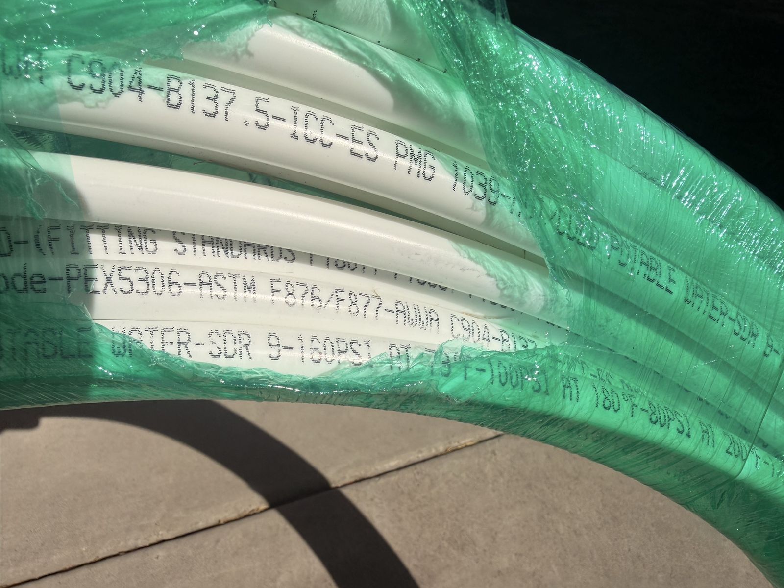 Qty. 264’ PEX5306 ASTM F876/F877 Potable Water Pipe - New, Unused Coil