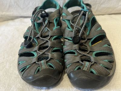 Keen Womens 6 Gray/Blue Slim Fit Hiking Sandals