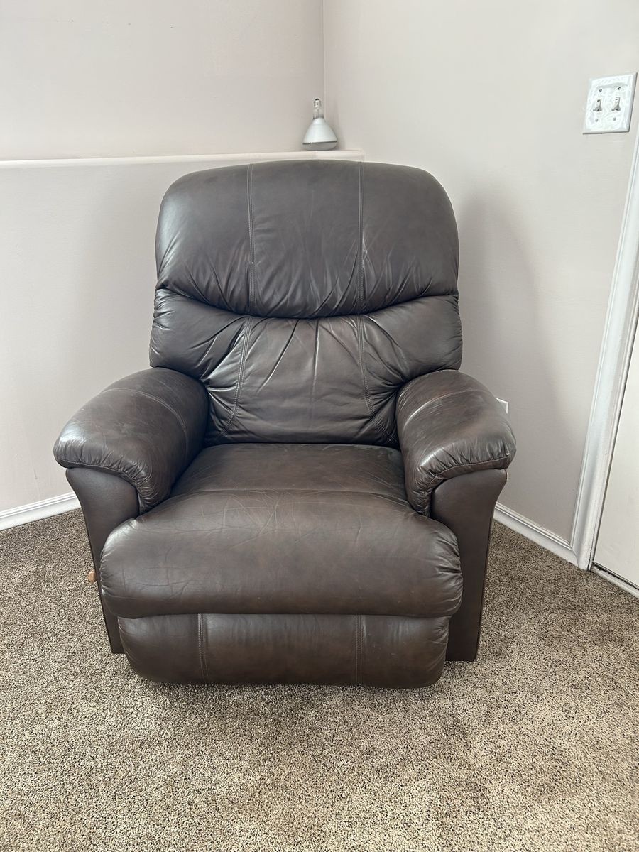 Dark Brown Leather Recliner Armchair