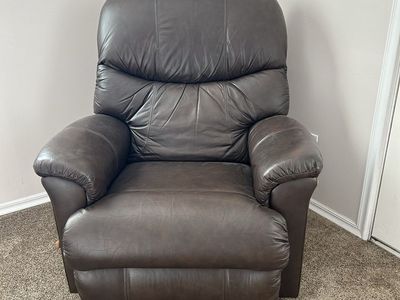 Dark Brown Leather Recliner Armchair